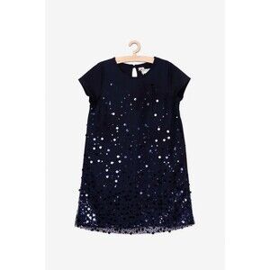 Max & Mia European Girls Blue Sequin Short Sleeve Dress 116 Size 5/6